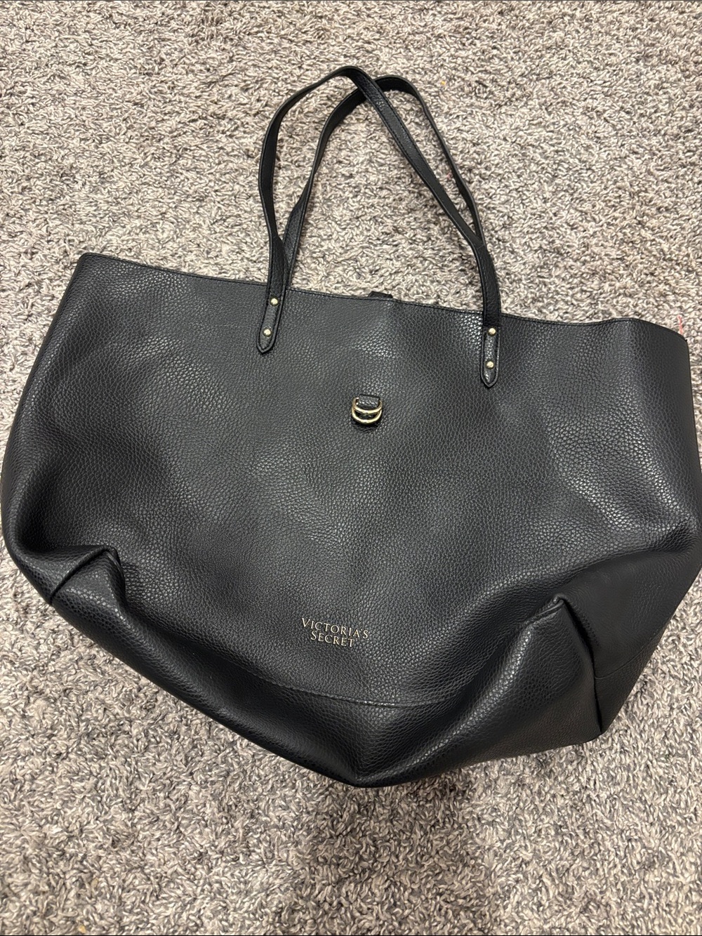 Victoria's Secret Black Pebbled Tote